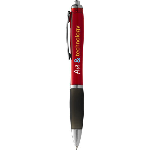 Nash Kugelschreiber Farbig Mit Schwarzem Griff , rot / schwarz, AS Kunststoff, 14,00cm (Länge), Bild 7