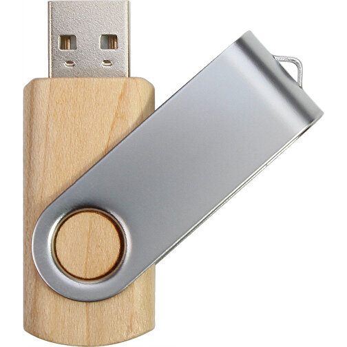 USB Stick SWING Nature 1GB , Promo Effects MB , Ahorn MB , 1 GB , Holz/Metall MB , 3 - 10 MB/s MB , 5,70cm x 1,00cm x 1,90cm (Länge x Höhe x Breite), Bild 1