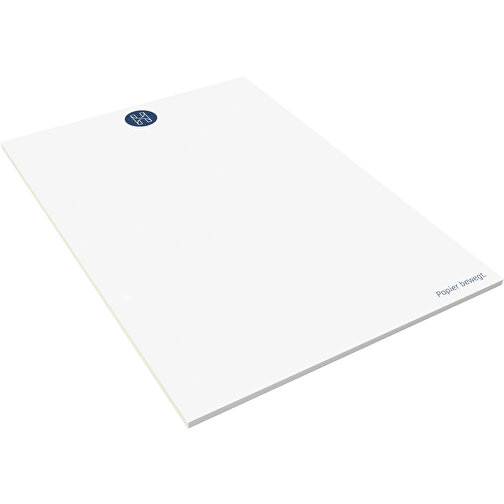 Schreibblock 'Primus' DIN A6, 50 Blatt , weiß, Einzelblätter: 70 g/m² holzfrei weiß, chlorfrei gebleicht, 14,80cm x 10,50cm (Höhe x Breite), Bild 1
