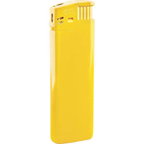 GO Prestige Piezo Feuerzeug , gelb, Kunststoff, 8,20cm x 1,00cm x 2,50cm (Länge x Höhe x Breite), Bild 1