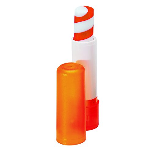 VitaLip® 'Twister' , orange/weiss/orange gefrostet, PS, 6,30cm (Höhe), Bild 1