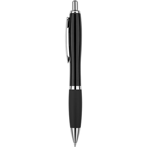 Kugelschreiber Santiago , Promo Effects, schwarz metallic, Kunststoff, 14,00cm (Länge), Bild 2
