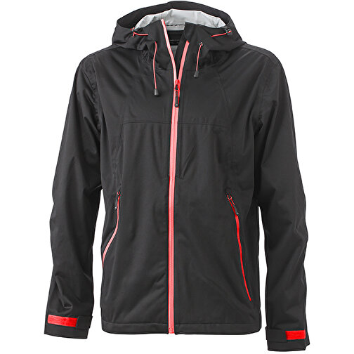 Men’s Outdoor Jacket , James Nicholson, schwarz/rot, 100% Polyester, XL, , Bild 1