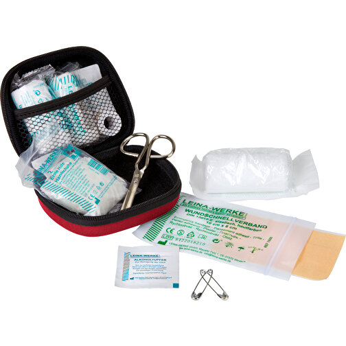 First Aid Kit gris rojo - Botiquín de primeros auxilios, 12 piezas, artículos de marca alemana, Imagen 1