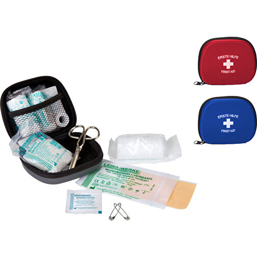 First Aid Kit gris rojo - Botiquín de primeros auxilios, 12 piezas, artículos de marca alemana, Imagen 3