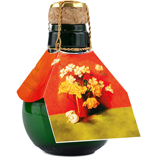 Kleinste Sektflasche Der Welt! Blumengesteck - Ohne Geschenkkarton , Glas, 7,50cm x 12,00cm x 7,50cm (Länge x Höhe x Breite), Bild 1