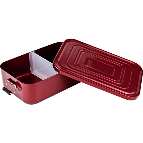 ROMINOX® Lunchbox // Quadra Rot XL , rot glänzend, Aluminium (eloxiert), Kunststoff, 23,50cm x 7,00cm x 14,80cm (Länge x Höhe x Breite), Bild 2