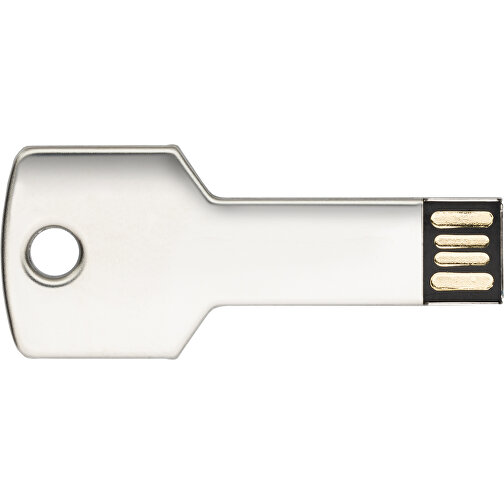 USB-Stick Schlüssel 2.0 2GB , Promo Effects MB , silber MB , 2 GB , Metall MB , 3 - 10 MB/s MB , 5,70cm x 2,40cm (Länge x Breite), Bild 1