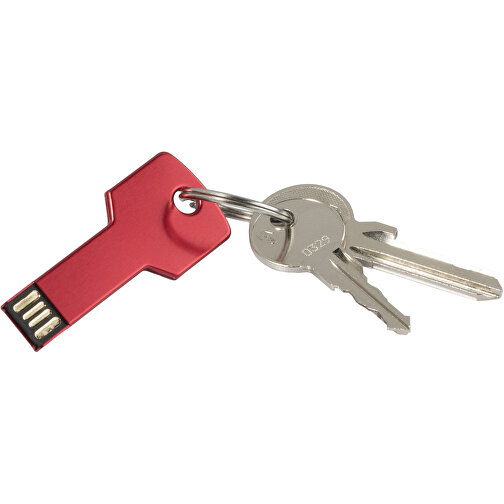 USB-Stick Schlüssel 2.0 32GB , Promo Effects MB , rot MB , 32 GB , Metall MB , 3 - 10 MB/s MB , 5,70cm x 2,40cm (Länge x Breite), Bild 2
