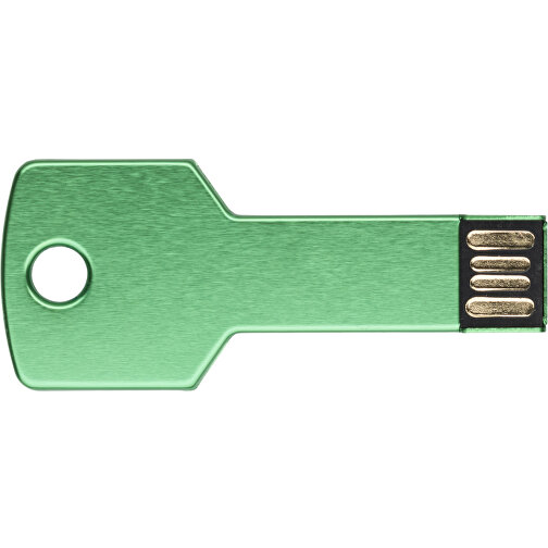 USB-Stick Schlüssel 2.0 4GB , Promo Effects MB , grün MB , 4 GB , Metall MB , 3 - 10 MB/s MB , 5,70cm x 2,40cm (Länge x Breite), Bild 1