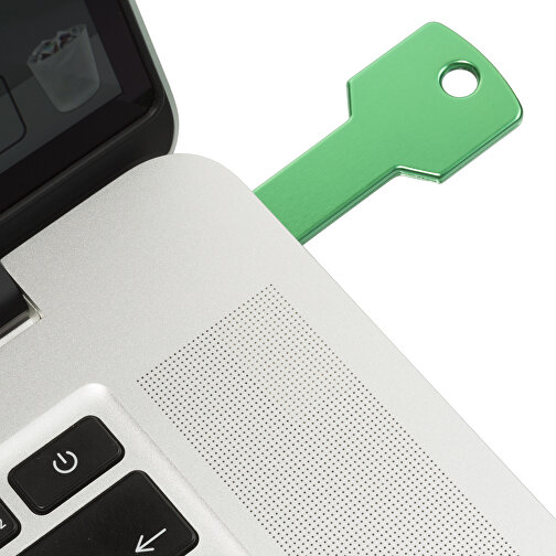 USB-Stick Schlüssel 2.0 32GB , Promo Effects MB , grün MB , 32 GB , Metall MB , 3 - 10 MB/s MB , 5,70cm x 2,40cm (Länge x Breite), Bild 3