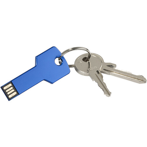 USB-Stick Schlüssel 2.0 4GB , Promo Effects MB , blau MB , 4 GB , Metall MB , 3 - 10 MB/s MB , 5,70cm x 2,40cm (Länge x Breite), Bild 2