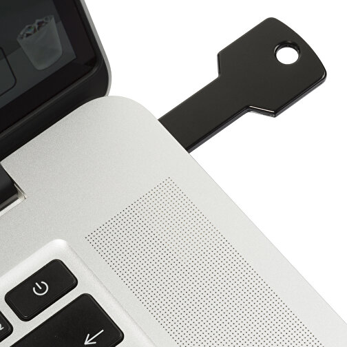 USB-Stick Schlüssel 2.0 2GB , Promo Effects MB , schwarz MB , 2 GB , Metall MB , 3 - 10 MB/s MB , 5,70cm x 2,40cm (Länge x Breite), Bild 3