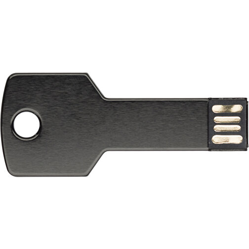 USB-Stick Schlüssel 2.0 1GB , Promo Effects MB , schwarz MB , 1 GB , Metall MB , 3 - 10 MB/s MB , 5,70cm x 2,40cm (Länge x Breite), Bild 1