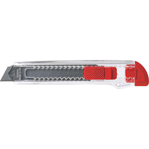 Cutter-Messer Aus Kunststoff Khia , rot, Metall, PS, 15,00cm x 1,40cm x 2,50cm (Länge x Höhe x Breite), Bild 1