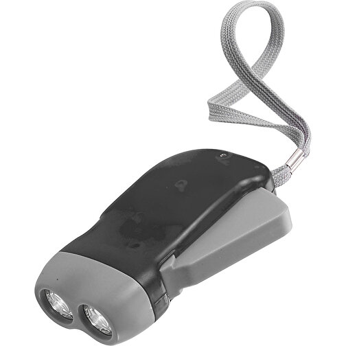LED-Dynamotaschenlampe Aus Kunststoff Tristan , schwarz, ABS, Plastik, Nylon, 10,00cm x 2,60cm x 5,10cm (Länge x Höhe x Breite), Bild 1