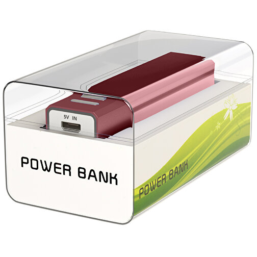 Power Bank Chantal Mit Kristall Box , Promo Effects, bordeaux, Aluminium, 9,40cm x 2,20cm x 2,10cm (Länge x Höhe x Breite), Bild 5