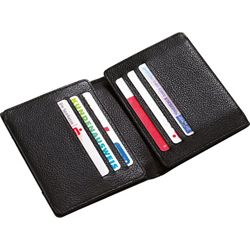 Echtleder-Kreditkartenbörse WALL STREET , schwarz, Leder, 11,70cm x 1,50cm x 9,30cm (Länge x Höhe x Breite), Bild 2