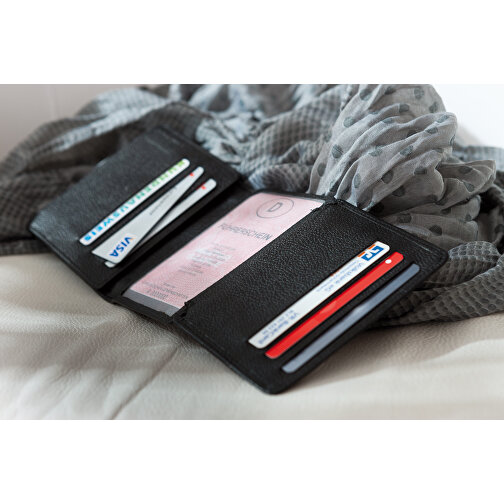 Echtleder-Kreditkartenbörse WALL STREET , schwarz, Leder, 11,70cm x 1,50cm x 9,30cm (Länge x Höhe x Breite), Bild 4