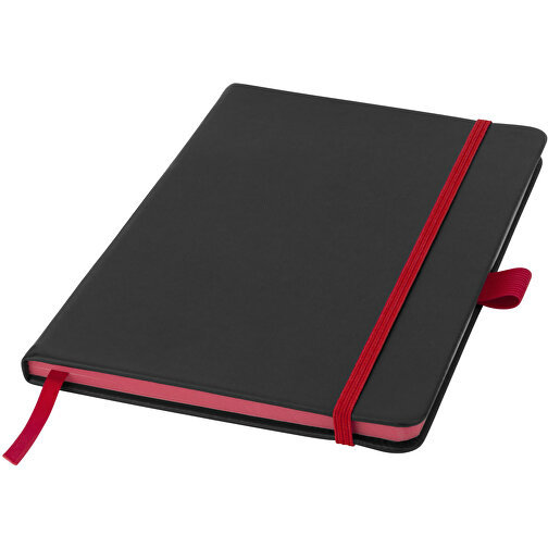 Colour-Edge A5 Hard Cover Notizbuch , schwarz / rot, PU Kunststoff, 21,00cm x 1,10cm x 14,00cm (Länge x Höhe x Breite), Bild 1