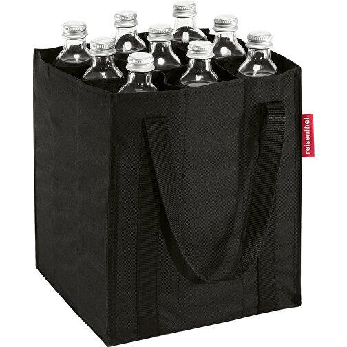 Bottlebag , Reisenthel, schwarz, Obermaterial: hochwertiges recyceltes Polyestergewebe, wasserabweisend, 24,00cm x 24,00cm x 28,00cm (Länge x Höhe x Breite), Bild 1