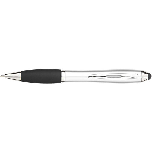 Nash Stylus Kugelschreiber Farbig Mit Schwarzem Griff , silber / schwarz, ABS Kunststoff, 13,70cm (Höhe), Bild 3