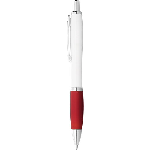 Nash Kugelschreiber Weiß Mit Farbigem Griff , weiß / rot, ABS Kunststoff, 14,00cm (Höhe), Bild 6