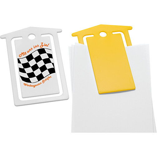 Zettelklammer 'Postbriefkasten' , weiß, PS, 9,70cm x 0,20cm x 6,70cm (Länge x Höhe x Breite), Bild 2
