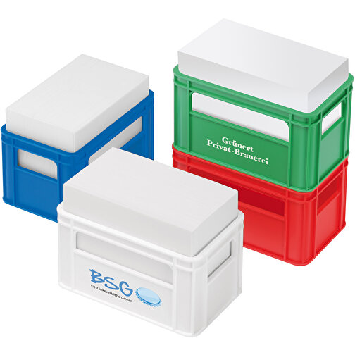 Zettelbox 'Getränkekasten' , blau, PS+PAP, 11,00cm x 6,20cm x 6,80cm (Länge x Höhe x Breite), Bild 2