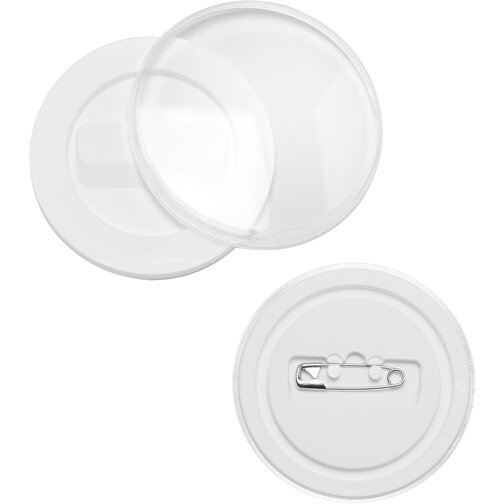 Button, Maxi , weiss, glasklar, PS, 0,70cm (Höhe), Bild 1