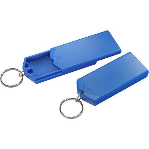 Schlüsselanhänger-Safebox , blau, PS+MET, 8,00cm x 1,10cm x 3,50cm (Länge x Höhe x Breite), Bild 1