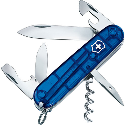 SPARTAN - Victorinox Schweizer Messer , Victorinox, transparent blau, hochlegierter, rostfreier Stahl, 9,10cm x 1,50cm x 2,65cm (Länge x Höhe x Breite), Bild 2