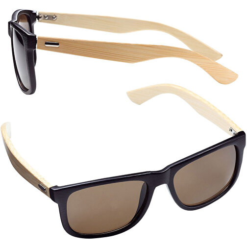 Sonnenbrille 'Bamboo' , schwarz/braun, Holz, 13,50cm x 5,00cm x 16,00cm (Länge x Höhe x Breite), Bild 2