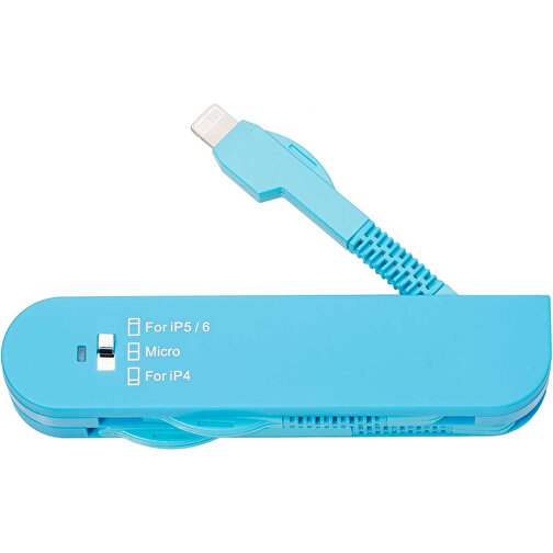 Taschen-USB-Charger , Promo Effects, blau, Kunststoff, 9,30cm x 1,50cm x 2,10cm (Länge x Höhe x Breite), Bild 2