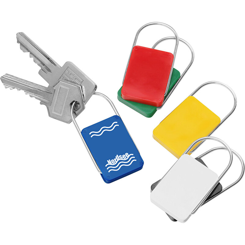 Porte-clés maison (blanc, ABS MET, 6g) comme objets pub Sur